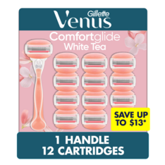 Bộ Dao Cạo Dành Cho Phụ Nữ Gillette Venus ComfortGlide White Tea - 1 Tay Cầm và 12 Lưỡi Cạo