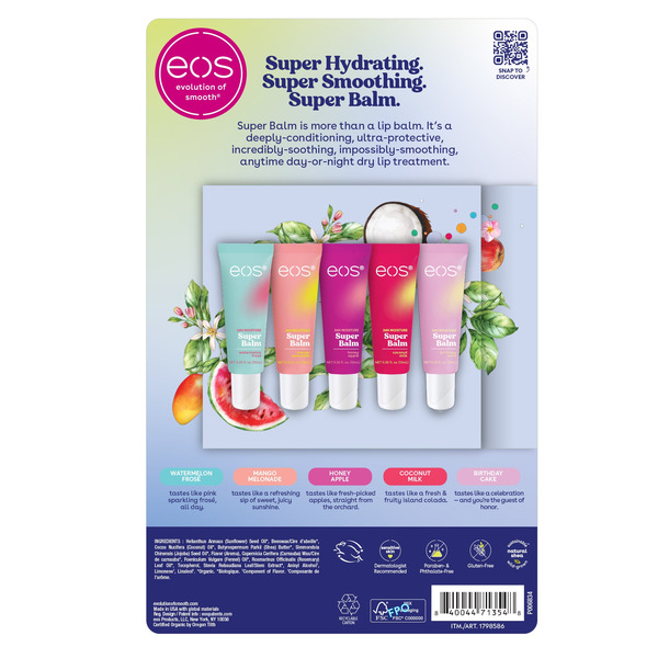 Son Dưỡng Ẩm Đa Năng EOS 24-Hour Moisture Super Balm – Set 5 Tuýp