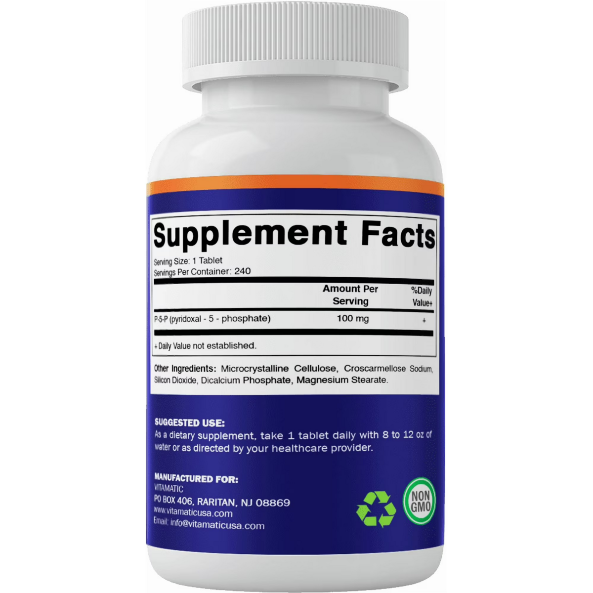 Viên Uống Vitamin B6 Hoạt Tính Vitamatic P5P Pyridoxal-5-Phosphate 100mg – Hộp 240 Viên