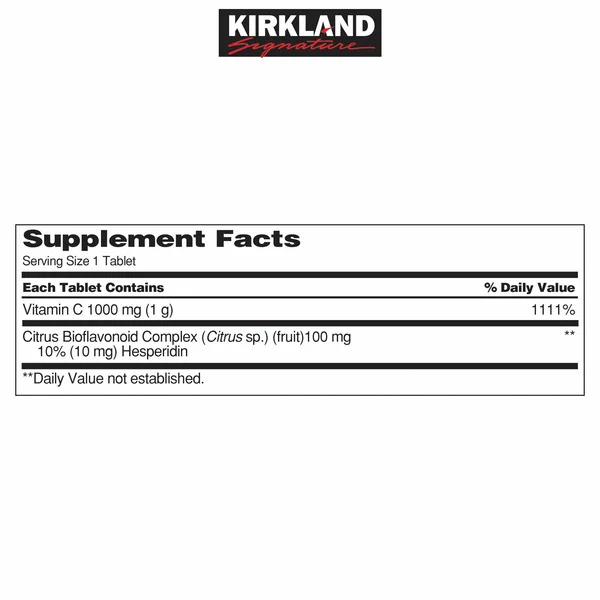 Viên Uống Bổ Sung Vitamin C Kirkland Signature 1000 mg – Hộp 500 Viên