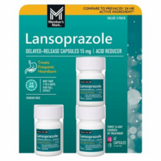 Viên Uống Hỗ Trợ Giảm Ợ Nóng & Kiểm Soát Axit Dạ Dày Member's Mark Lansoprazole 15 mg – 3 Hộp X 14 Viên
