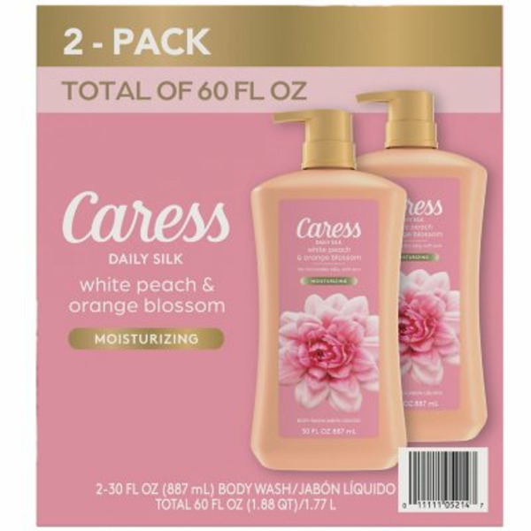 Sữa Tắm Dưỡng Ẩm Caress Daily Silk Hydrating Body Wash, White Peach & Orange Blossom - 2 Chai X 887ml