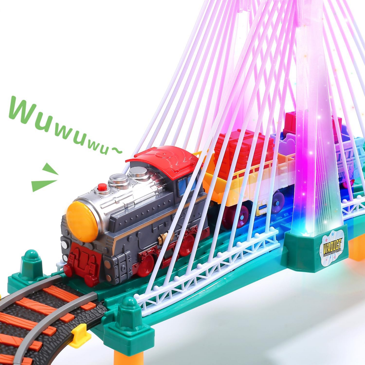 Bộ Đồ Chơi Tàu Hỏa Điện HOLYFUN Railway Train Track Playset – Bộ 113 Chi Tiết