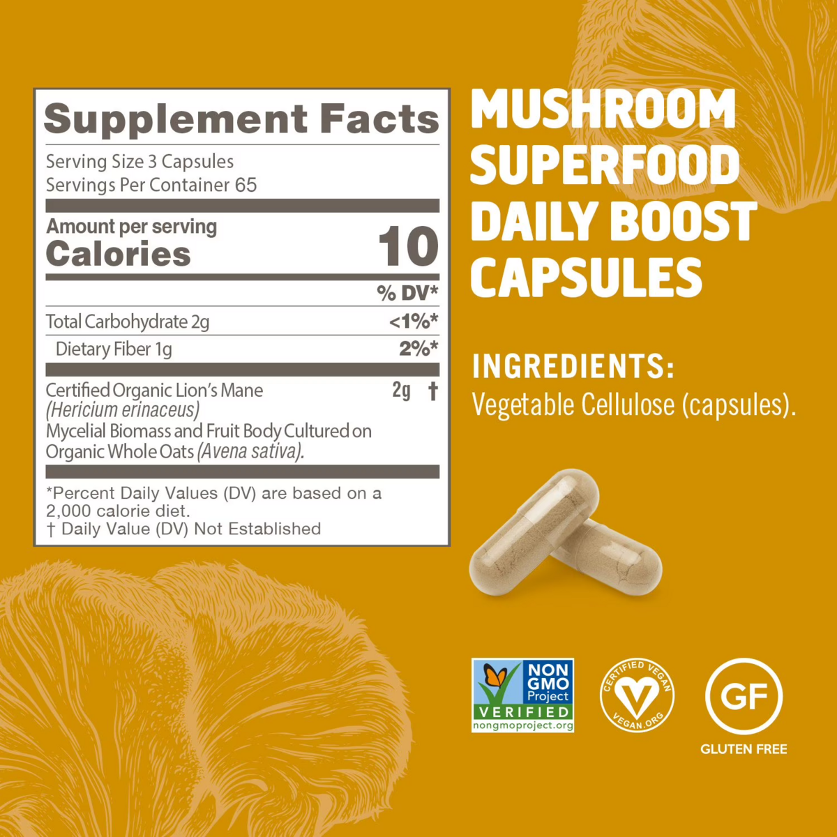 Viên Uống Hỗ Trợ Não Bộ Lion’s Mane Om Mushrooms – Hộp 195 Viên