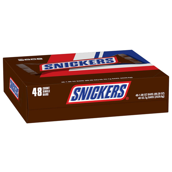 Kẹo Socola SNICKERS Singles Size Chocolate Candy Bars - Hộp 48 Gói