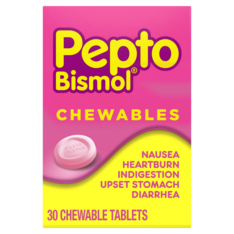 Viên Nhai Hỗ Trợ Dạ Dày Pepto-Bismol Chewable Tablets Original – Hộp 30 Viên