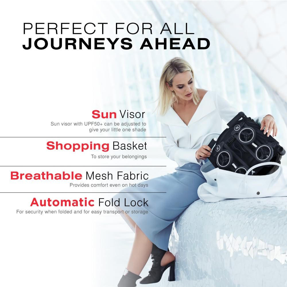 GB Pockit Air All Terrain Ultra Compact Lightweight Travel Stroller – Xe Đẩy Du Lịch Siêu Gọn Cho Bé (Màu Velvet Black)