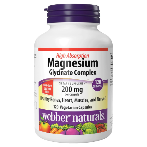 Viên Uống Webber Naturals Magnesium Glycinate Complex 200mg – Hộp 120 Viên