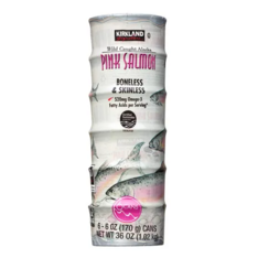 Cá Hộp Cá Hồi Hồng Alaskan Kirkland Signature Wild Alaskan Pink Salmon – Lốc 6 Hộp x 6 Oz