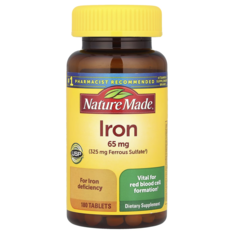Viên Uống Nature Made Iron 65 mg – Hộp 180 Viên