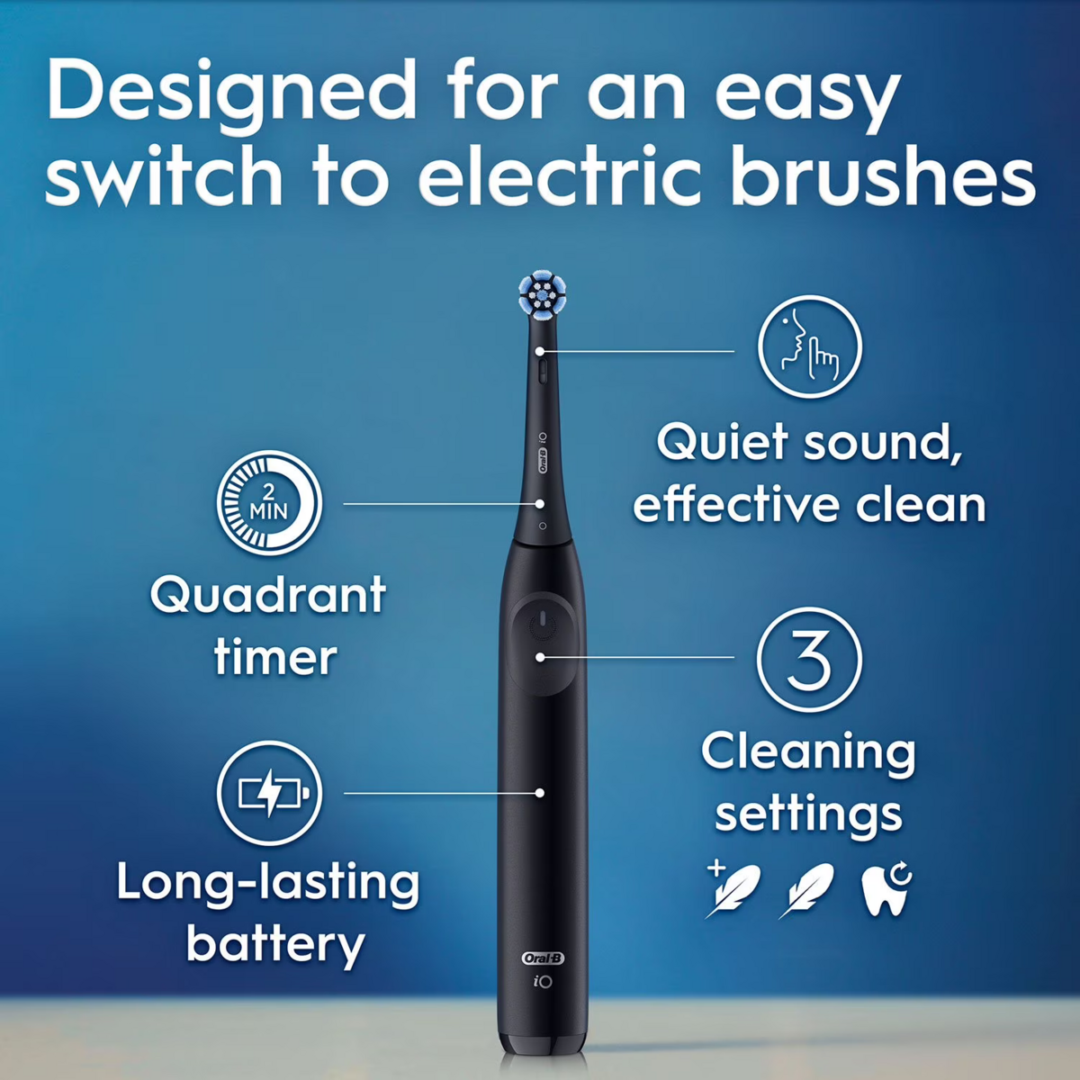 Bàn Chải Đánh Răng Điện Oral-B iO Series 2 -  Bộ 2 Chiếc Kèm 3 Đầu Bàn Chải