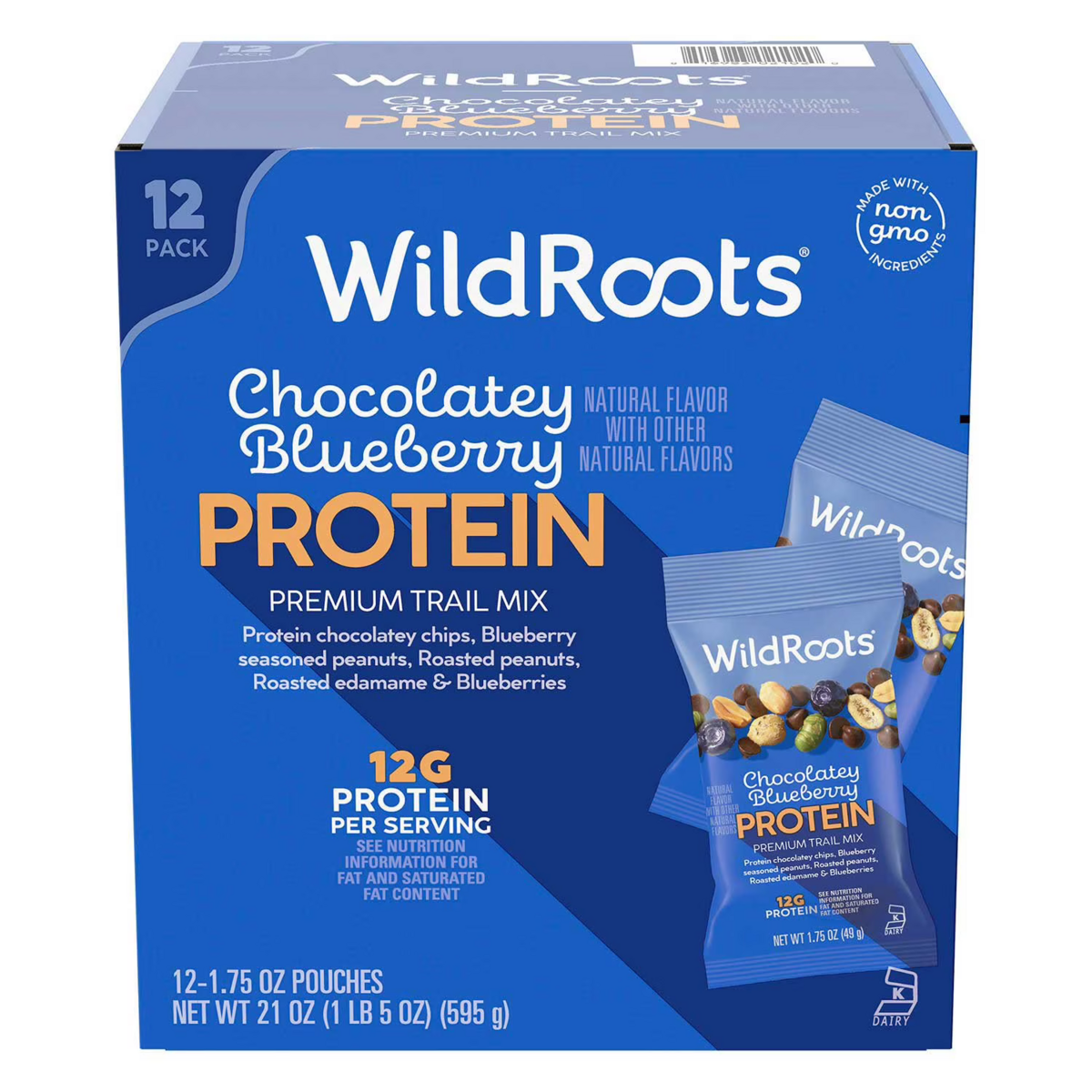 Gói Snack Hạt & Trái Cây Wild Roots Chocolatey Blueberry Protein Trail Mix – Túi 567g