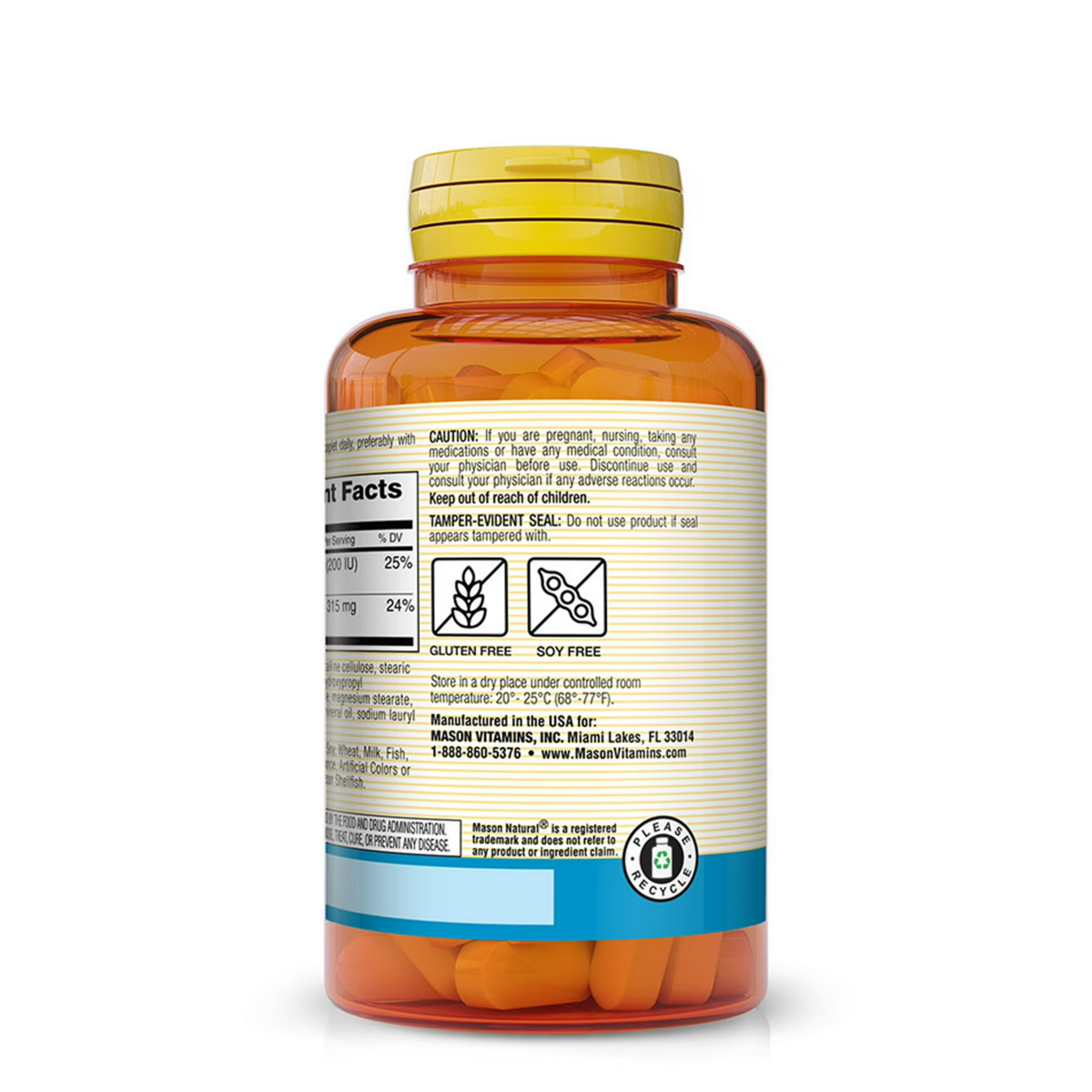 Viên Uống Mason Natural Calcium Citrate Plus Vitamin D3 – Hộp 60 Viên