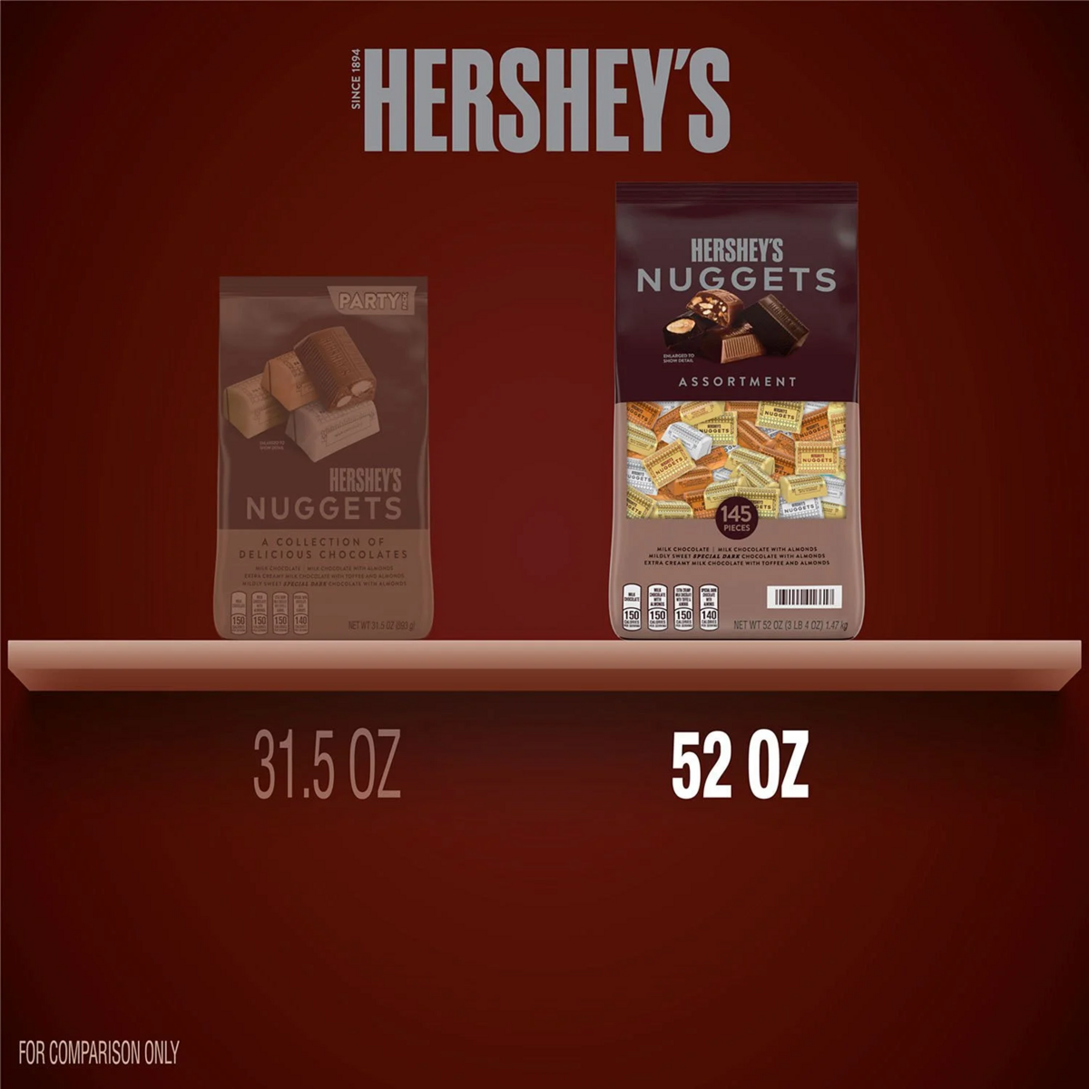 Kẹo Socola HERSHEY'S NUGGETS Assorted Chocolate Candy - Túi 145 Viên