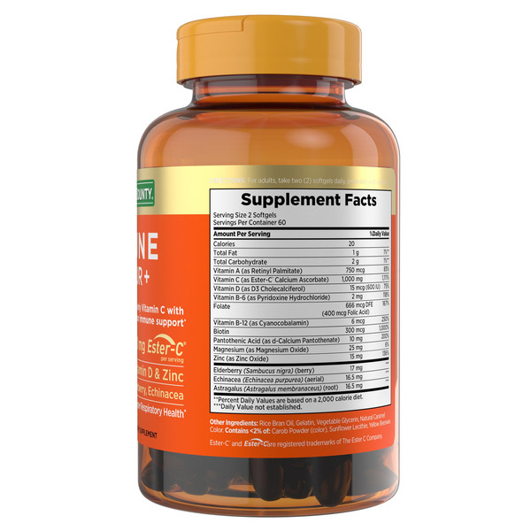 Viên Uống Nature’s Bounty Immune 24 Hour+ 1000 mg Ester-C - Hộp 120 Viên