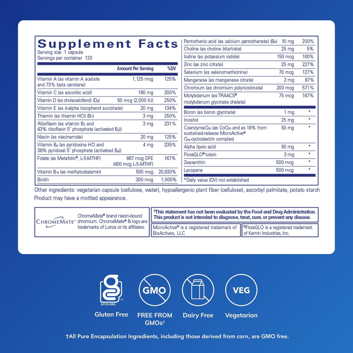 Viên Uống Vitamin Tổng Hợp Pure Encapsulations O.N.E. Multivitamin – Hộp 120 Viên